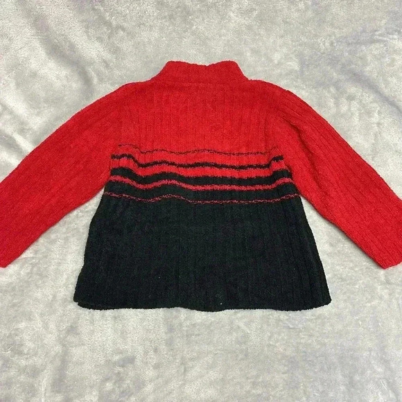 Please Mum - Vintage long sleeve Chenille rib knit zipped sweater.  Size 3T - Picture 3 of 3